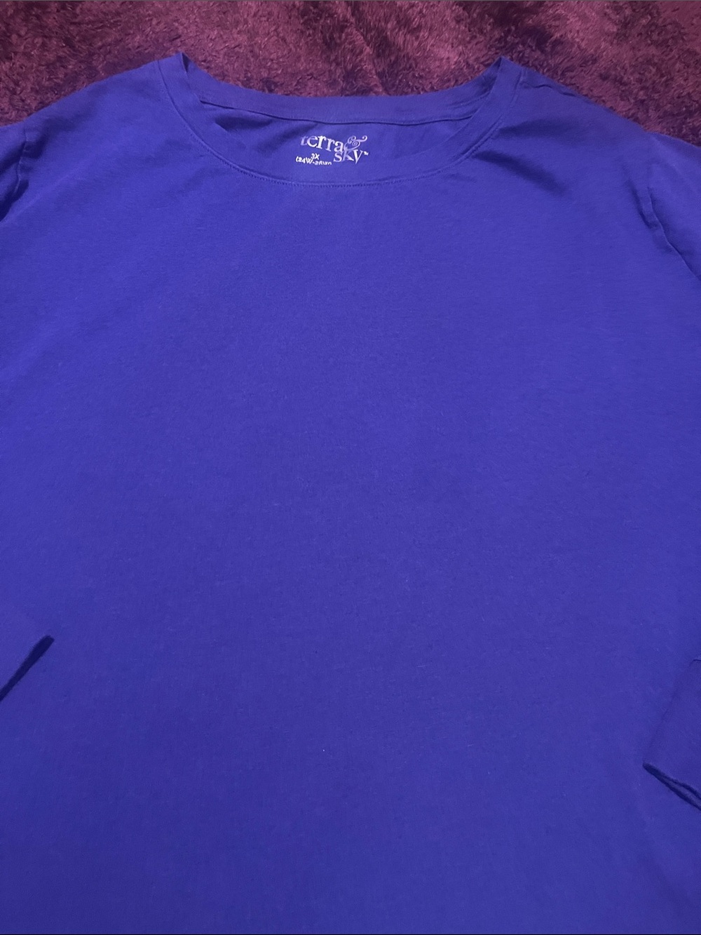 Terra & Sky Women’s Long Sleeve Crewneck Shirt - purple